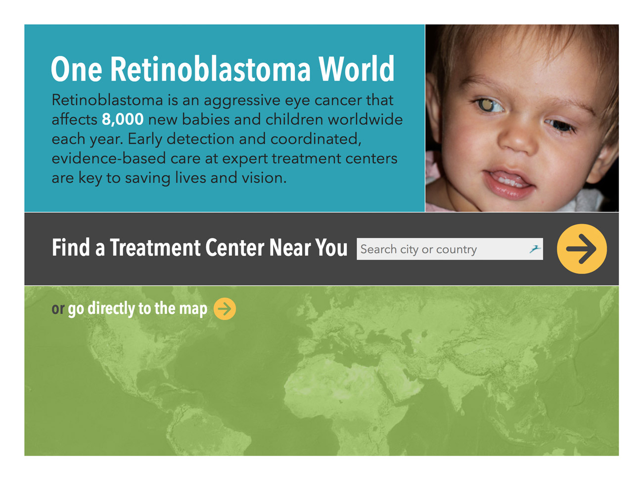 One Retinoblastoma World, Home screen