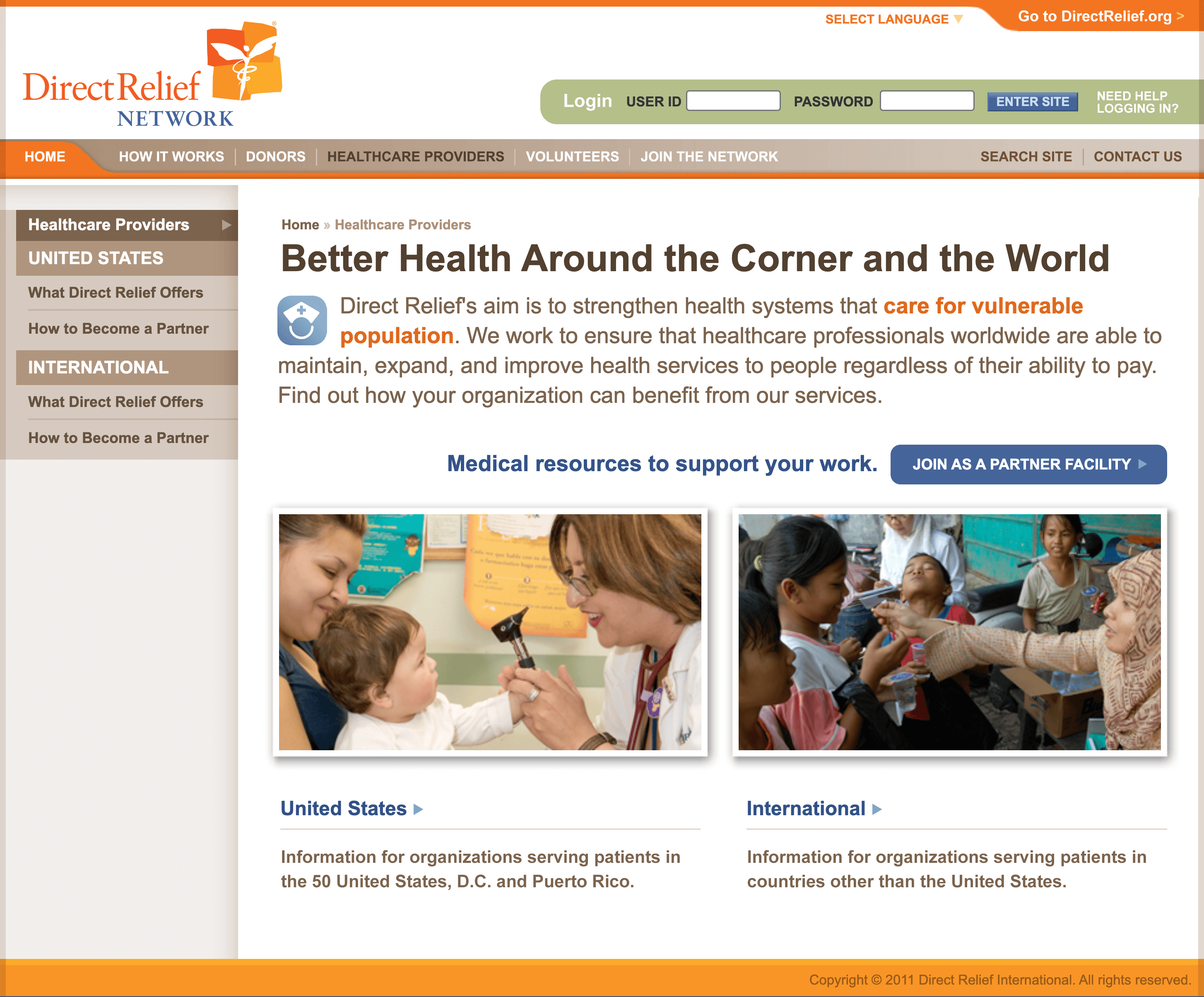 Direct Relief, Direct Relief Network screen 1