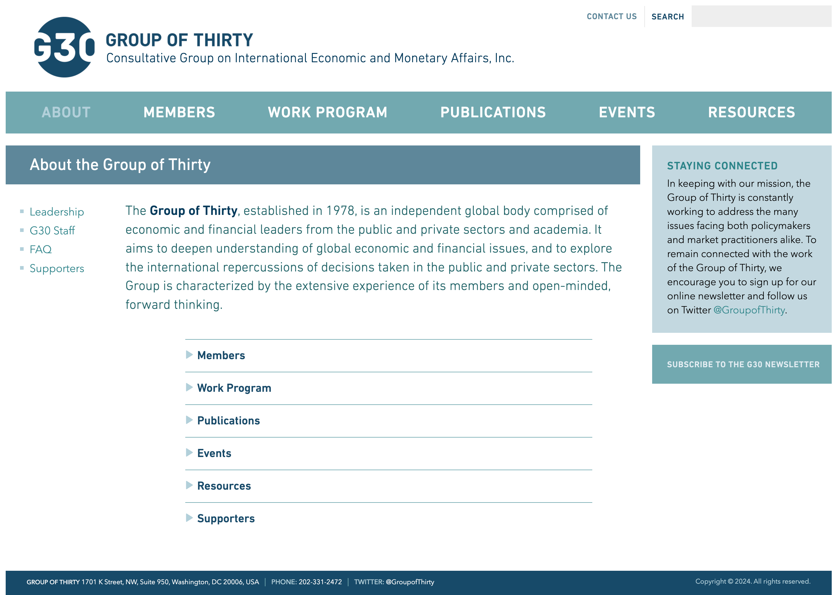 The Group of Thirty, Group of Thirty About Screen