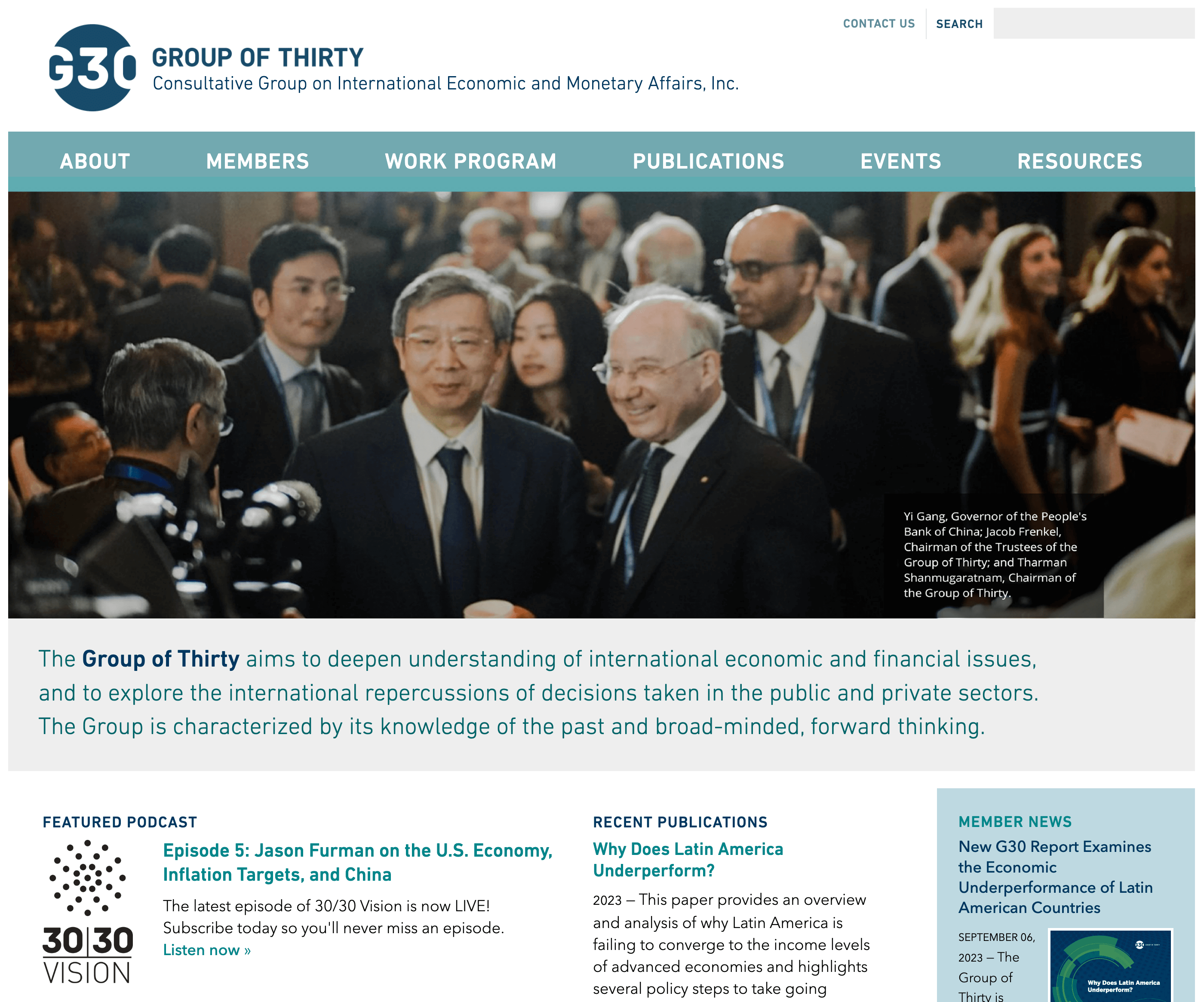 The Group of Thirty, Group of Thirty Home Screen