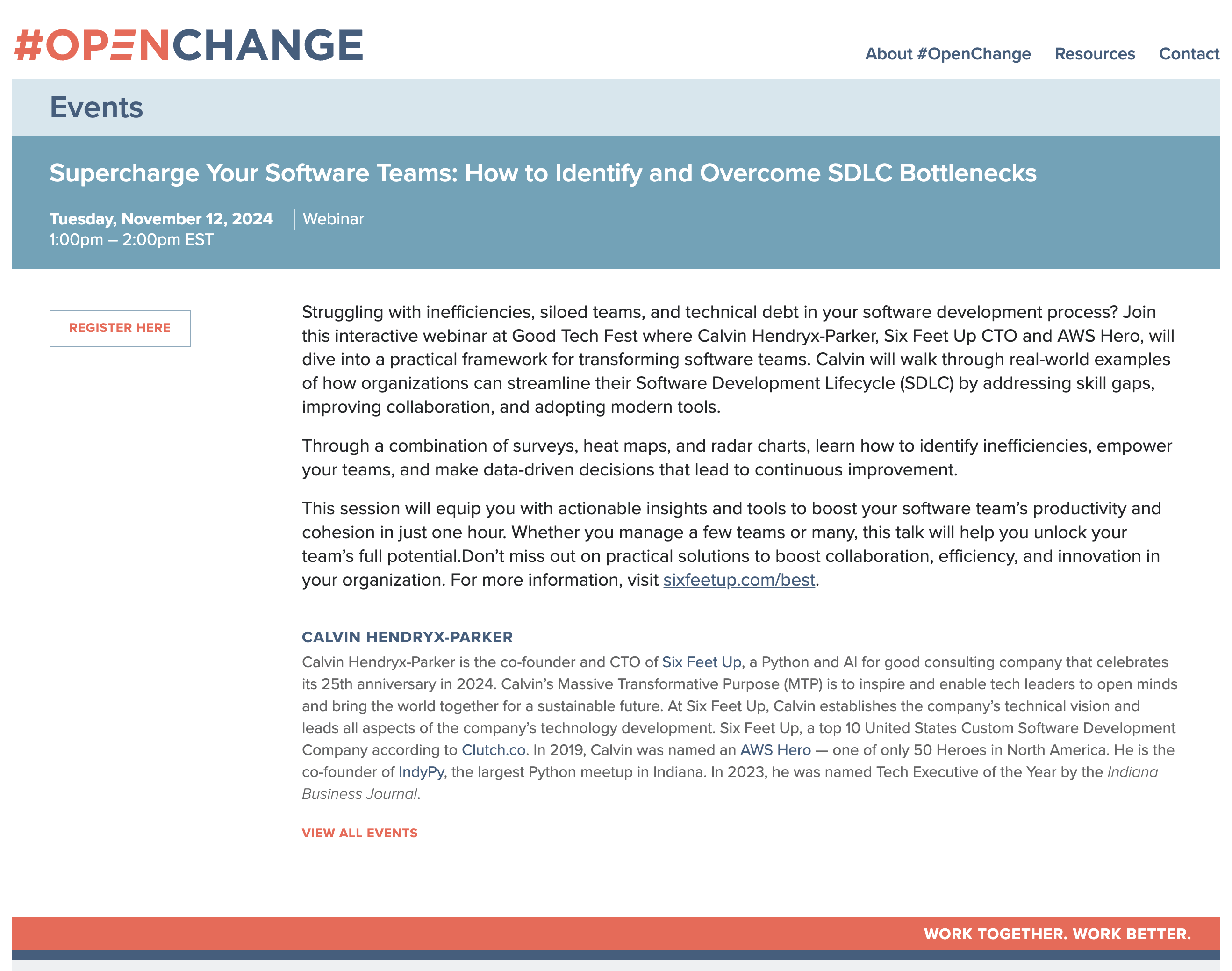 OpenChange, #OpenChange Website Event Screen