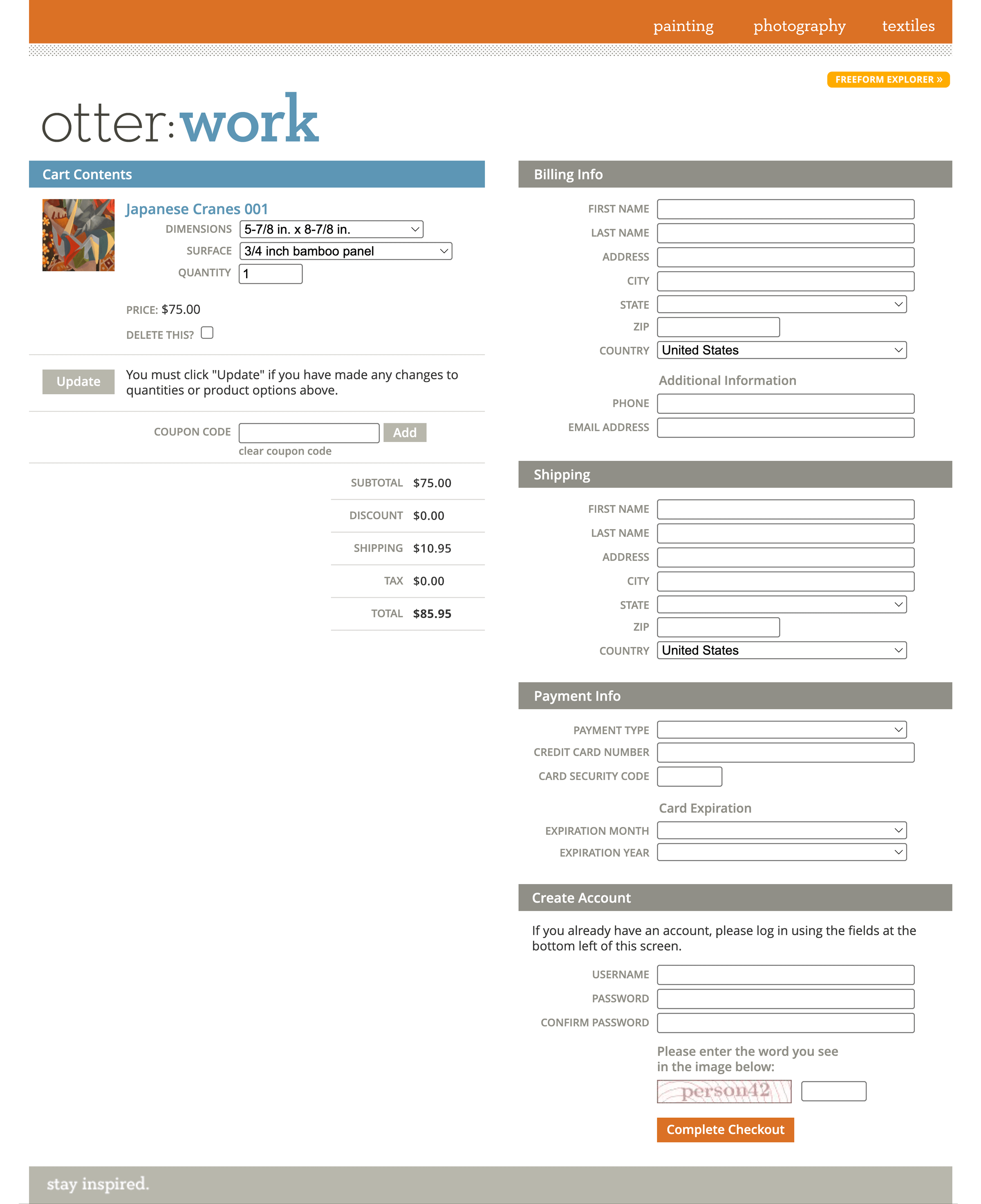 Otter:Work, Otter:Work Website Cart Checkout Screen
