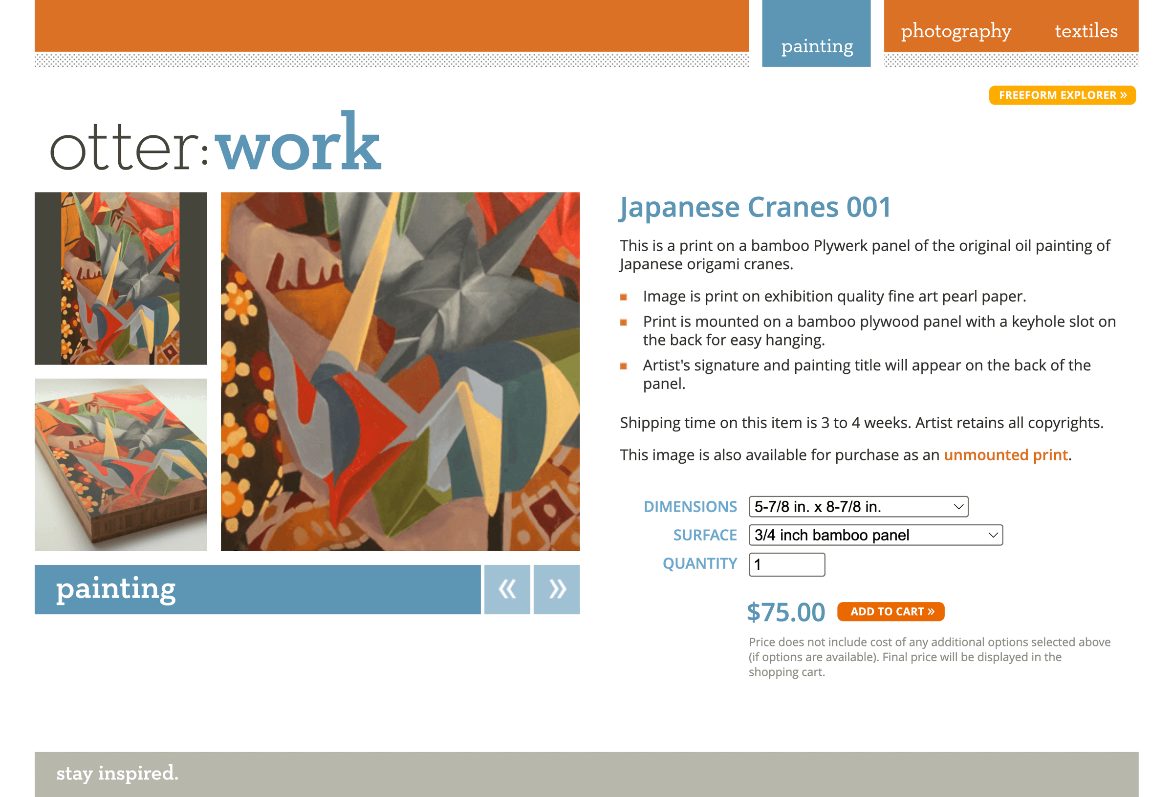 Otter:Work, Otter:Work Website Artwork Detail Screen