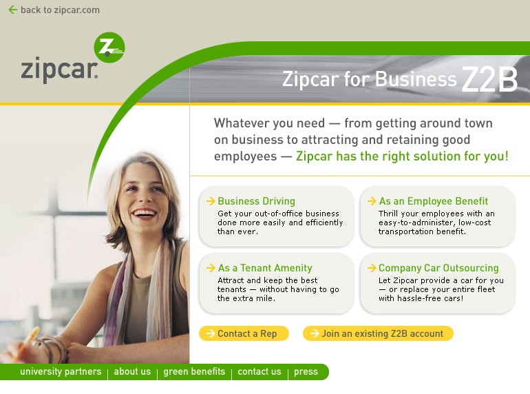 Zipcar, Zipcar Business Website